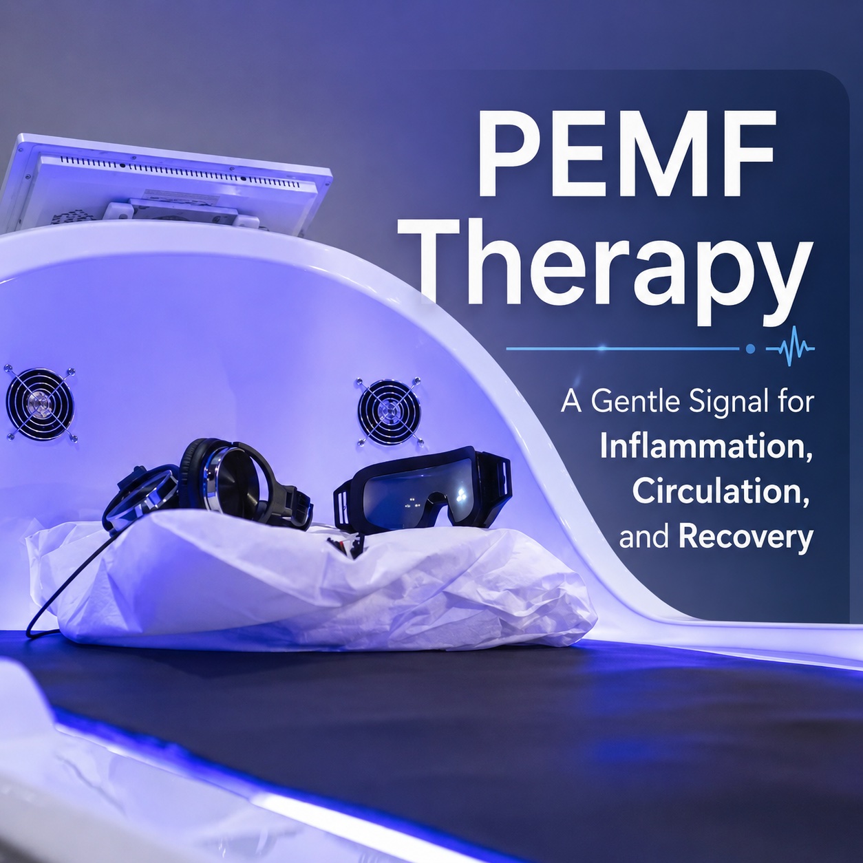 PEMF therapy mat inside the Theta Chamber at OK Theta & Wellness in Oklahoma City
